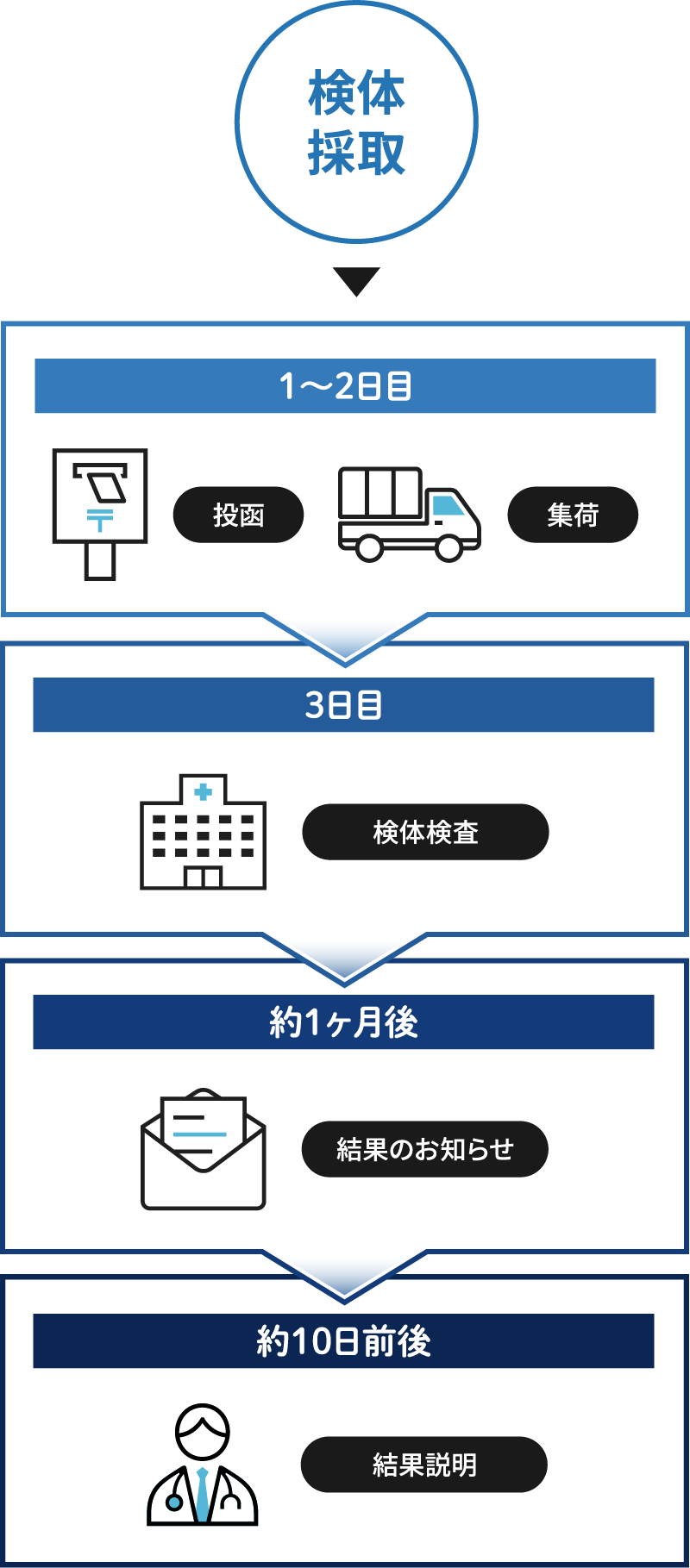 検査から結果までの流れ